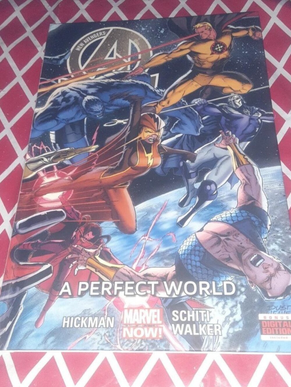 New Avengers A Perfect World hardcover Marvel comic, written by Jonathan Hickman